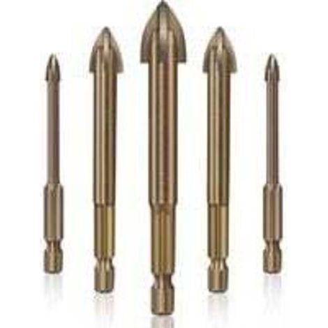 Foret Carrelage Verre Ceramique ,Outil de perçage Universel Efficace,5pcs (1/4)