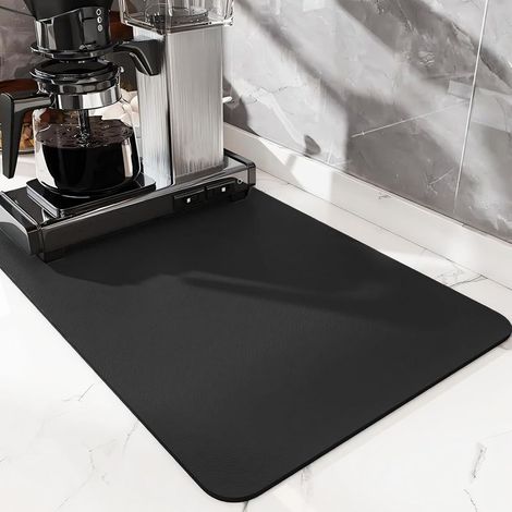 Tapis d'égouttoir à vaisselle, 40 x 30 cm, absorbant, auto-séchant, antidérapant, pour évier de cuisine, pour bar, pour machine à café (1/5)