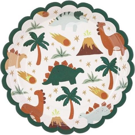 Assiettes dinosaures, Dino 18 cm, lot de 6