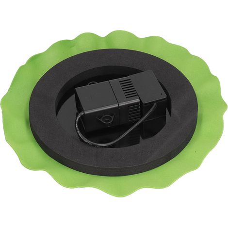 Fontaine flottante en forme de feuille de lotus solaire ABS protection manque d'eau avec 8 buses pour jardin étang et bain d'oiseaux (1/5)