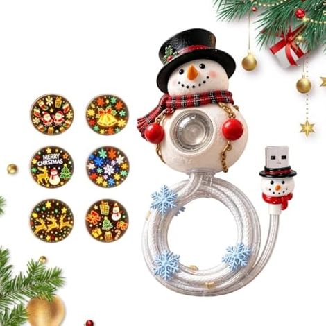 Projection USB Saisonnière À Affichage Veilleuse Projecteur Noël Lampe (1/5)