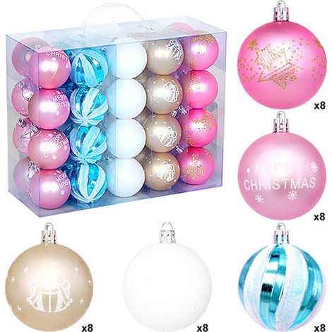 Boules d'ornement en plastique pour Festival, motif Unique-4