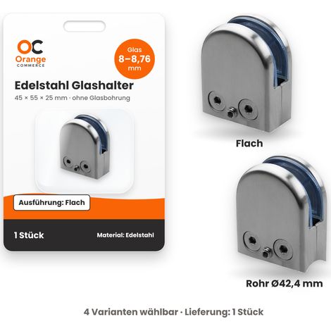 Edelstahl Glashalter 45 x 55 mm (1/5)