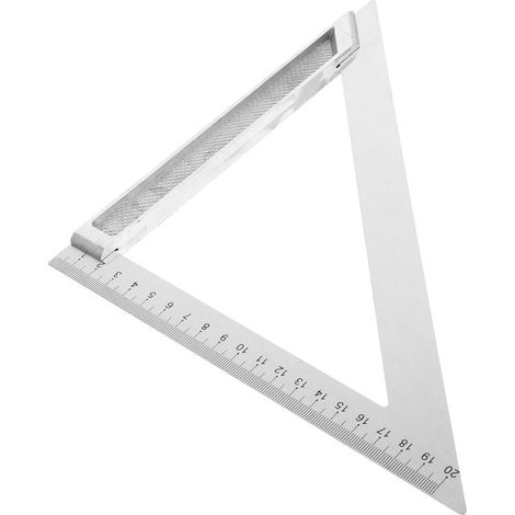 Règle Aluminium avec Base Large Stable Équerre pour Dessin Technique Outil de Géométrie Scolaire et Arpentage (1/5)