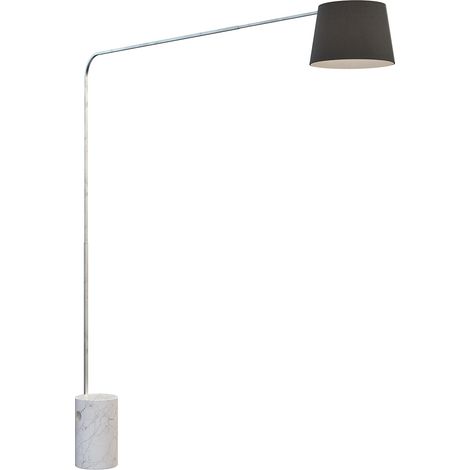Piantana Contemporanea Corner Marmo Alto Bianco Diffusore Nero 1 Luce E27