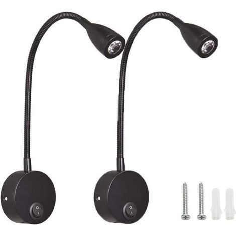 Reading Lamp - QJRRX - LED Wall Light - Aluminum - 6000K Cool White - Black (1/5)