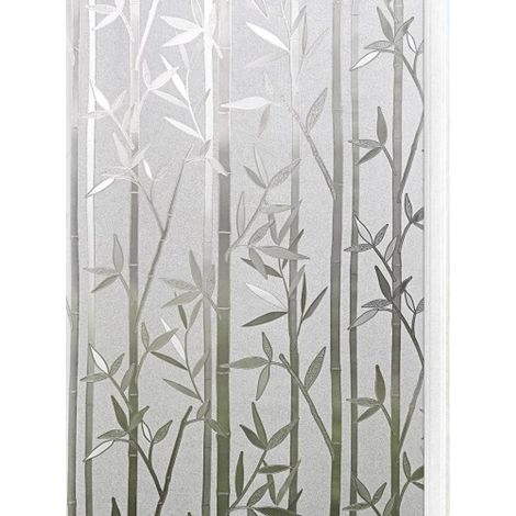 Pellicola per finestre con motivo bambù, effetto vetro satinato, 50x300 cm, per la privacy. (1/5)