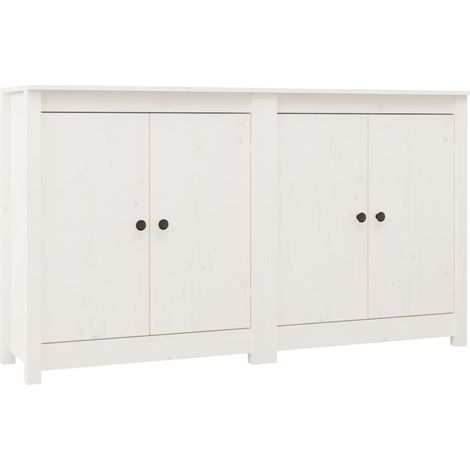 Credenza cassettiera armadio contenitore organizer cucina soggiorno salotti set di 2 70 x 35 x 80 cm legno massello di pino bianco 020036684