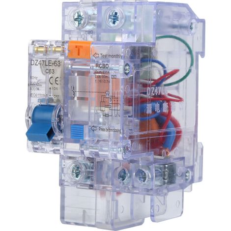 Disjoncteur Transparent de fuite à la terre domestique DZ47LE63 1P + N C63 (1/5)