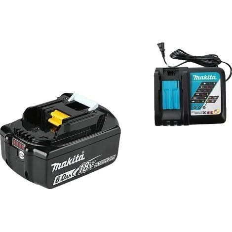 Batería recargable, capacidad de 5000 mAh, funciones de seguridad, 6,0 Ah x 1, cargador x 1 (1/2)
