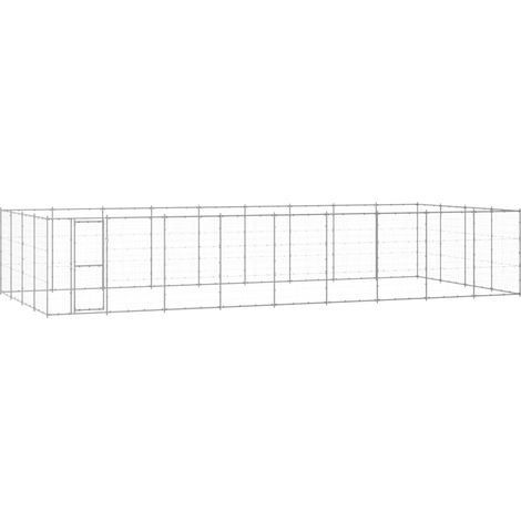 Outdoor-Hundezwinger Verzinkter Stahl 43,56 m²