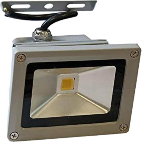 LEDVero® 10W LED proiettore faro argento bianco caldo con spina IP65