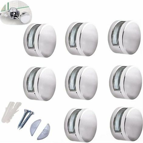 Miroir Clips support d'étagère en verre en alliage de zinc /Pour la fixation des miroirs en verre/8 pièces (1/5)