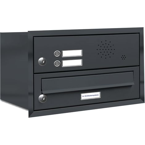 1er Briefkasten Anlage Unterputz Montage RAL 7016 Anthrazit 2 Klingel (1/5)