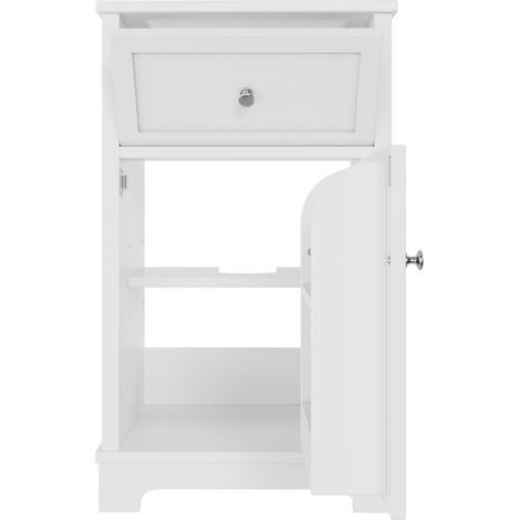 Mueble de baño con lavabo integrado de cerámica 51x46x87 cm MDF lacado blanco (1/5)
