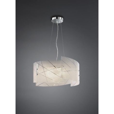 SANDRINA SOSPENSIONE 3 VETRI GRANIGLIA CON RIGHE TRASPARENTI D.50CM 3 LUCI ATTACCO E27 (1/9)