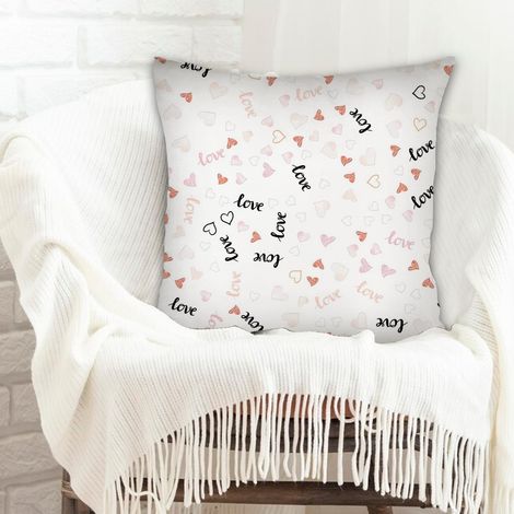Housse de coussin 45x45 cm en polyester cachée zippée pour anniversaire de mariage la saint-valentin (1/5)