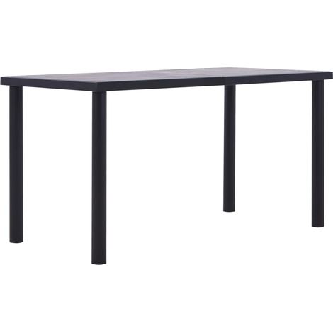 Esstisch Schwarz und Betongrau 140 x 70 x 75 cm MDF