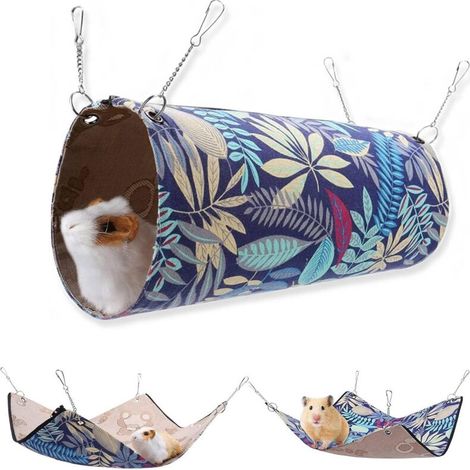hamac suspendu pour petit animal cage 45,7 cm avec 4 crochets métalliques tissu toile et soie glacée