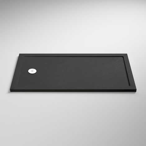 Nuie Pearlstone Grey Slate Effect Bath Replacement Rectangular Shower Tray 1700mm x 700mm (1/4)
