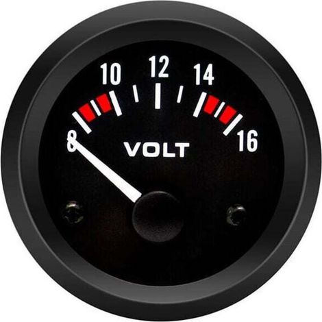Voltmètre UlisemVoltmeter BX100007 52 mm/2" (8-16 V) pour voiture + voltmètre universel Gorgeri 12 V (1/4)