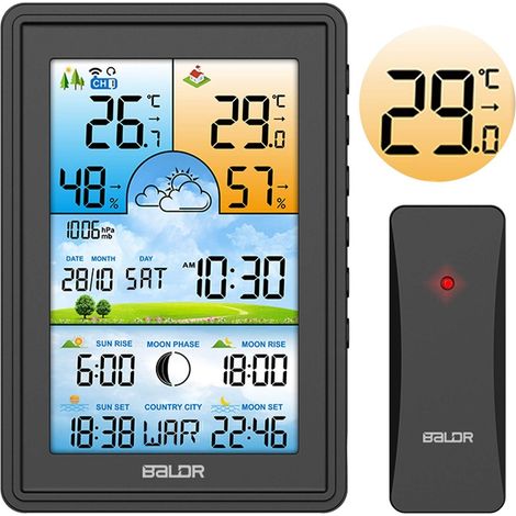 Wetterstation mit display bd 906 schwarz