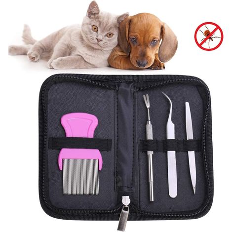 Pinces à tiques, tire-tiques, attrape-tiques, crochets à tiques pour chiens, chats, chevaux, animaux de compagnie (1/5)
