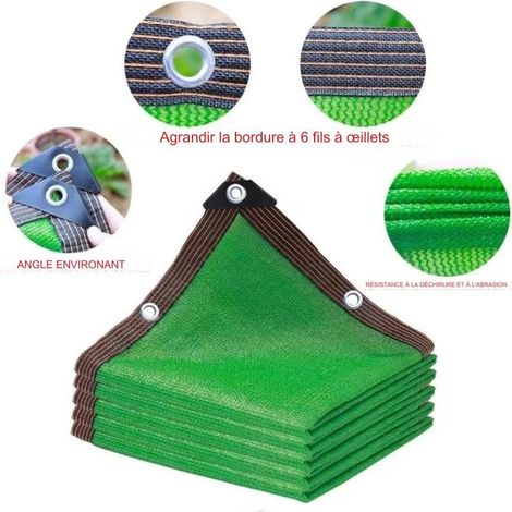 GROOFOO Filet d'Ombrage 12 Œillets, Protection UV 85% Toile Pare-Soleil, Brise-Vent pour Serre et Jardin, Bâche d'Ombre Extérieur avec Crochets, Couverture Végétale/Voiture (2x8m) (1/5)
