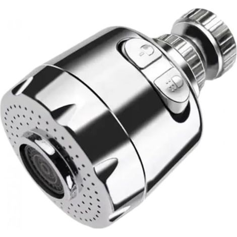 Wasserhahn-Luftsprudler, 360° schwenkbarer Wasserhahn-Luftsprudler, 2 Modi, silber (kurze Ausführung) (1/5)