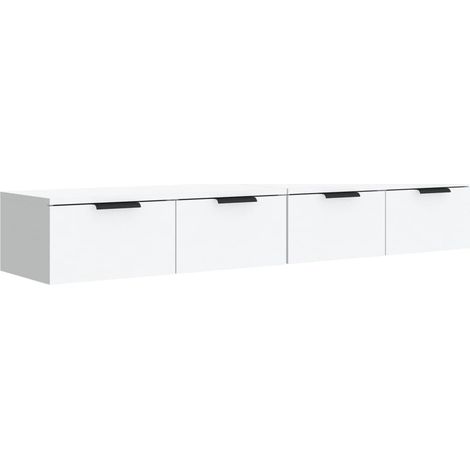 Meubles de Rangement,Armoires murales 2 pcs blanc 68x30x20 cm Bois d'ingénierie CFW926746 (1/5)