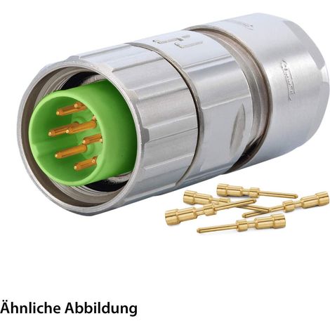 HUMMEL SET inkl. Kontakte M16 Kabelsteckverbinder, Crimpeinsatz gerade Polzahl 10-pol., Stift Kabelabgang gerade, Klemmbereich 8,0mm - 11,0mm - 1 Stück