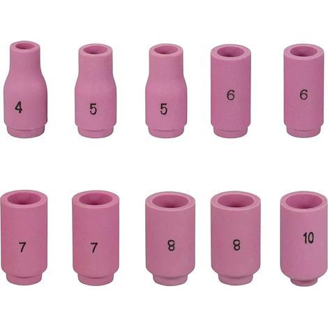 Bouteilles en céramique d'alumine pour soudure TIG Buses 13N08 4, 13N09 5, 13N10 6, 13N11 7, 13N12 8, 13N13 10 chalumeau de soudure TIG SR WP 9 17 18 20 25 26 10 pièces (1/5)