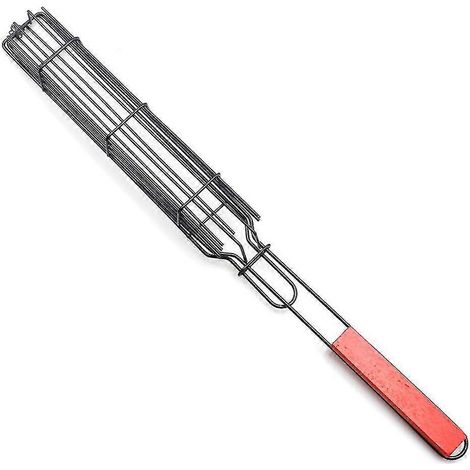 Grille de barbecue en fil de fer, panier à viande pliable, outils de barbecue en fil de fer et métal (1/5)