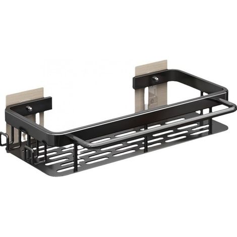 Organiseur évier - Support éponge Et Torchon En Métal Noir - Installation Sans Perage Pour Cuisine Et Salle De Bain - 30x17x5.5 Cm (1/5)