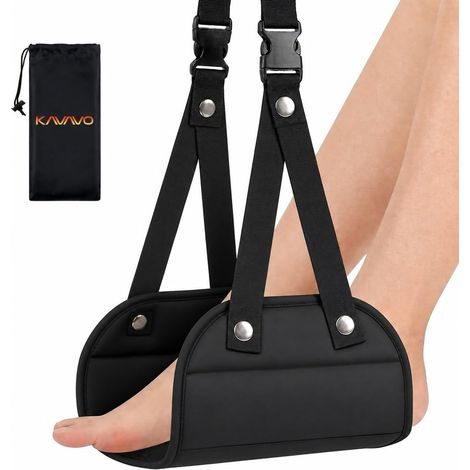 Repose-pied pour avion repose-pieds de voyage, hamac pour pieds sans heurts et repose-jambes d'avion portable, offre une détente et un confort pour les longs vols (1/5)