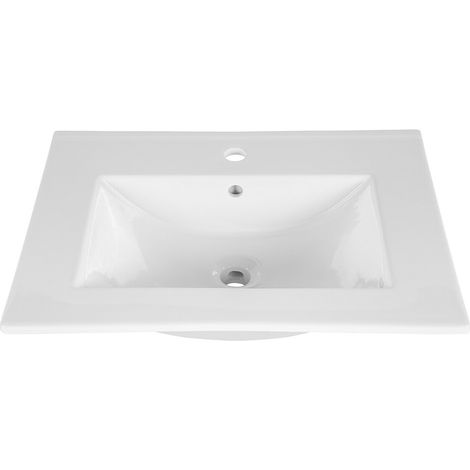 Lavabo da incasso AXIS 60 cm in ceramica bianco lucido