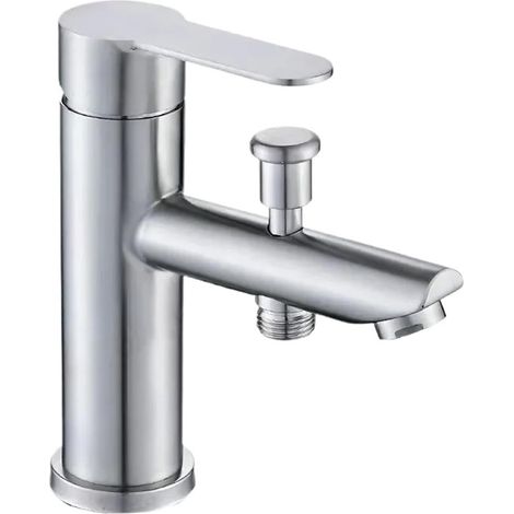Mitigeur de lavabo, inox, eau chaude/froide, pour toilettes (1/3)