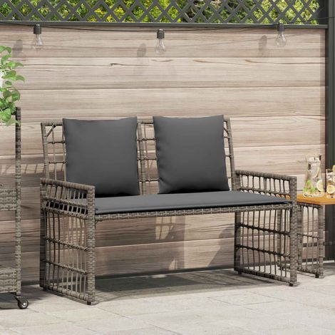 vidaXL Panchina da esterno Grigio e Grigio Scuro 116 x 55 x 82 cm