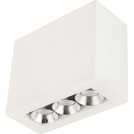 Plafoniera Faretto LED a superficie gu10 Plafoniera bianco gesso, 3 fiamme, 3x 6W 3x 440lm 3000K, LxH 12,2x10 cm