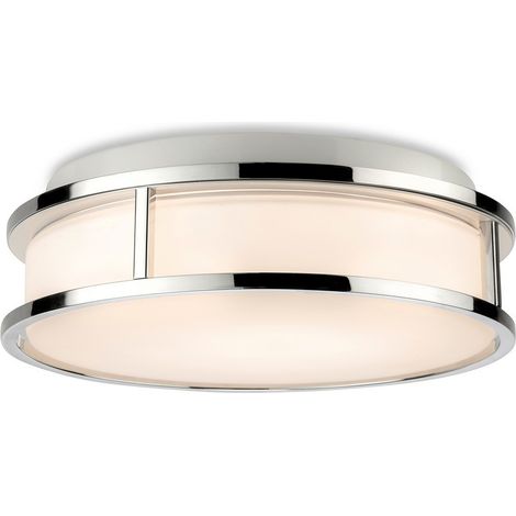 Firstlight Adelaide Plafonnier cylindrique à LED pour salle de bain Chrome avec verre blanc opale IP44