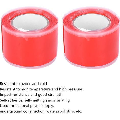 Ruban isolant électrique résistant aux hautes températures, ruban adhésif industriel en silicone ignifugé, vendu par paires. (1/5)