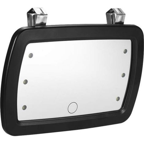 Miroir Pare-soleil de Voiture, Miroir de Courtoisie à 6 LED Miroir de Maquillage Automobile Miroir Cosmétique avec Ecran Tactile pour Voiture Camion SUV (1/5)
