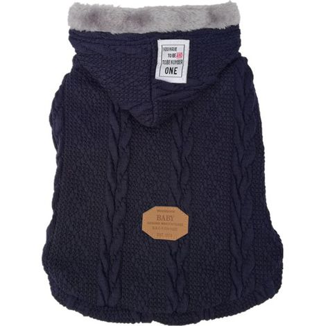 Pull sweat à capuche tricoté pour chien et chat, vêtements chauds d'hiver, bleu, taille M – DELKEVIC (1/5)