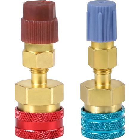 adaptateur R1234yf vers R134a, kit de raccord rapide en laiton, adaptateur High/Low Side, kit de recharge de réfrigérant R1234yf, pour charge AC, climatisation (1/5)