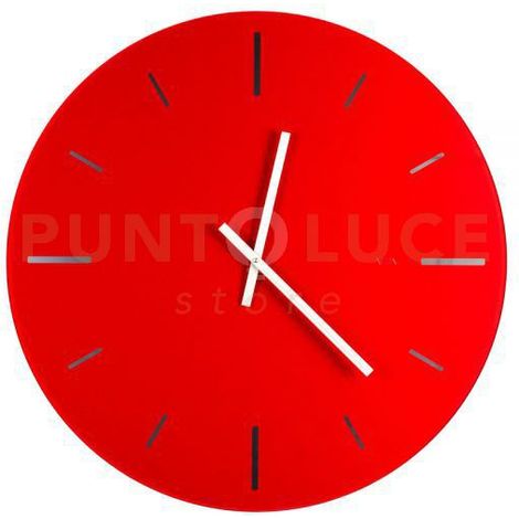 OROLOGIO DA PARETE GRANDE R2 IN CRISTALLO ACRILICO ROSSO