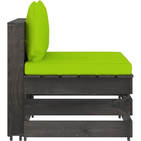 Canapé central,Canapé d'extérieur,Sofa de jardin sectionnel avec coussins Bois imprégné de gris CFW228055 (1/5)