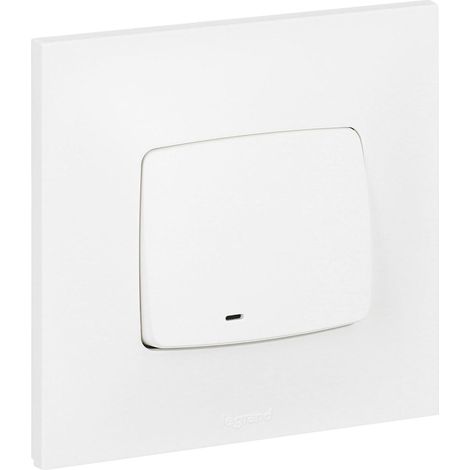 [JAMAIS UTILISÉ] Bouton poussoir 6A avec voyant lumineux complet - Neptune - Blanc - Legrand