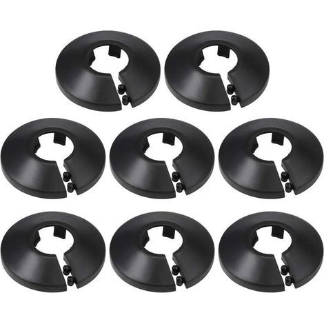 16 mm PP-Rohrabdeckung, dekorative Heizkörperrosette, Wasserrohr-Wandabdeckung, schwarz, 8 Stück (1/5)