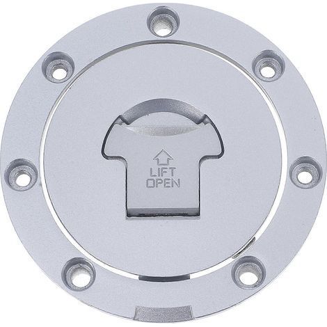 Bouchon de réservoir d'essence de moto avec clé pour une utilisation sécurisée. Matériau PP argenté, durabilité garantie. Compatible avec la plupart des motos.