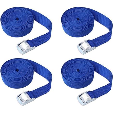 Spanngurte mit Ratsche 4er Set 5m x 25mm Marineblau für Fracht & Gepäck